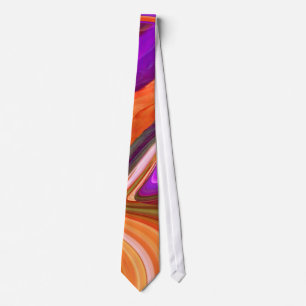 Abstrakt Lila N Orange Swirls Tie Slips