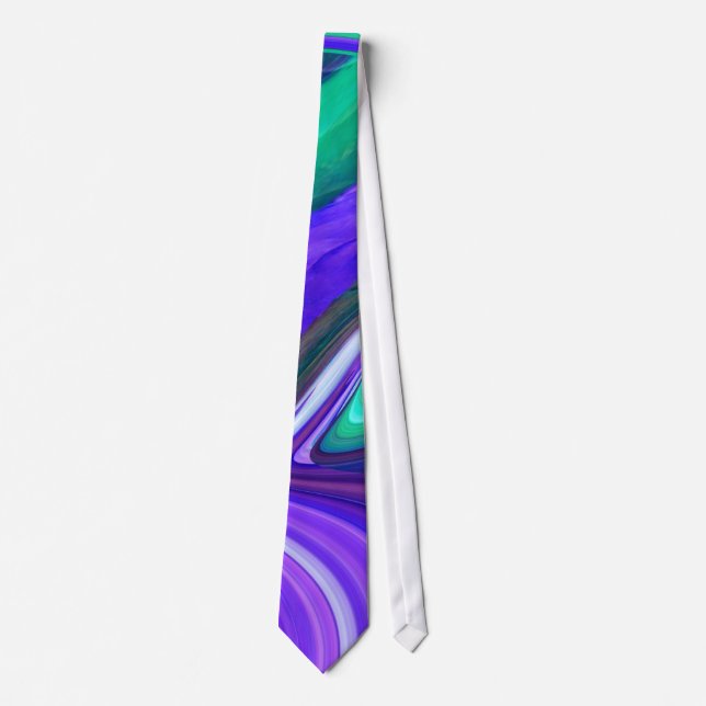 Abstrakt Lila N Teal Swirls Tie Slips (Framsida)