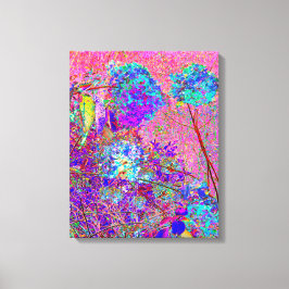 Abstrakt lila och blå hortensia med magenta canvastryck