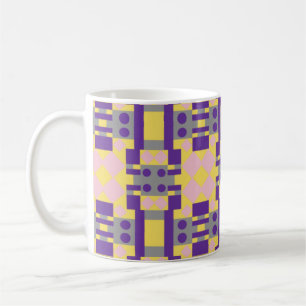 Abstrakt Lila och Pastel Mönster med geometri Kaffemugg