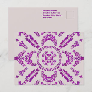 Abstrakt lila orkidéblomma design mönster konst vykort