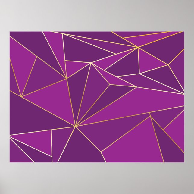 Abstrakt lila polygonkonstnärlig geometri med resv poster (Framsidan)