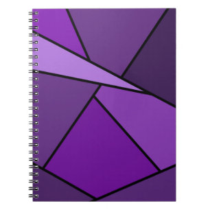 Abstrakt Lila Polygons Anteckningsbok Med Spiral
