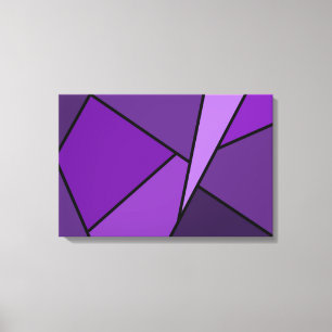 Abstrakt Lila Polygons Canvastryck