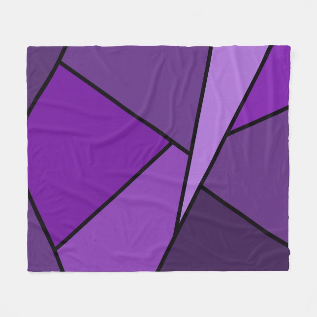 Abstrakt Lila Polygons Fleecefilt (Framsidan (Horisontell))