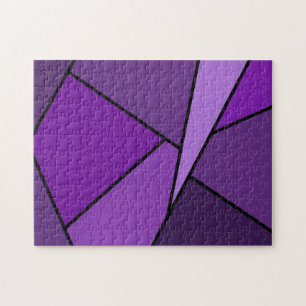 Abstrakt Lila Polygons Pussel