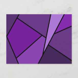 Abstrakt Lila Polygons Vykort