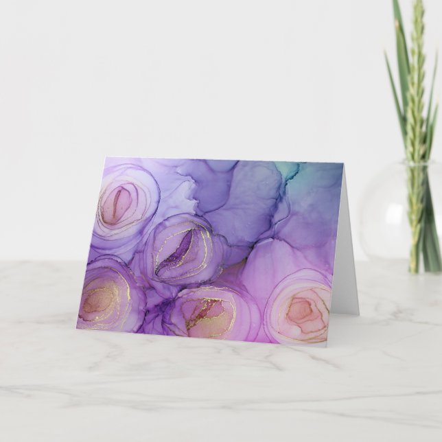 Abstrakt Lila Ro Blank Notecard Tack Kort (Framsida)