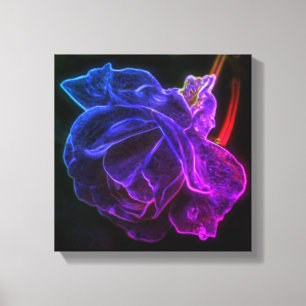 Abstrakt Lila Ro Fantasy Flower Art Canvastryck