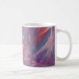 Abstrakt Lila Rosa Blue Cream Swirls Kaffemugg
