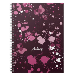 Abstrakt Lila Rosa Paint Splatter Stänk droppar Anteckningsbok