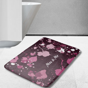 Abstrakt Lila Rosa Paint Splatter Stänk droppar Badrumsmatta