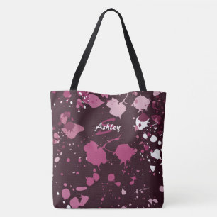 Abstrakt Lila Rosa Paint Splatter Stänk droppar Tygkasse