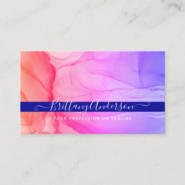 Abstrakt Lila Rosa Personlig Loyalty Card Lojalitetskort (Framsida)