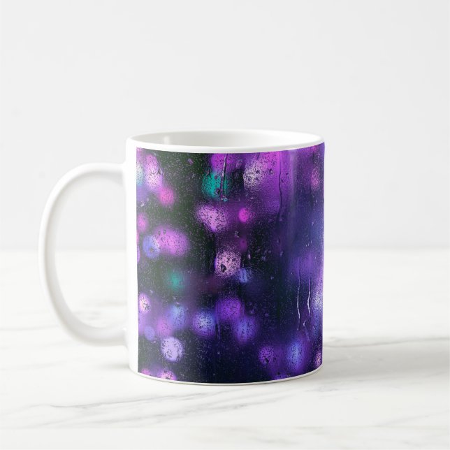 Abstrakt lila struktur kaffemugg (Vänster)