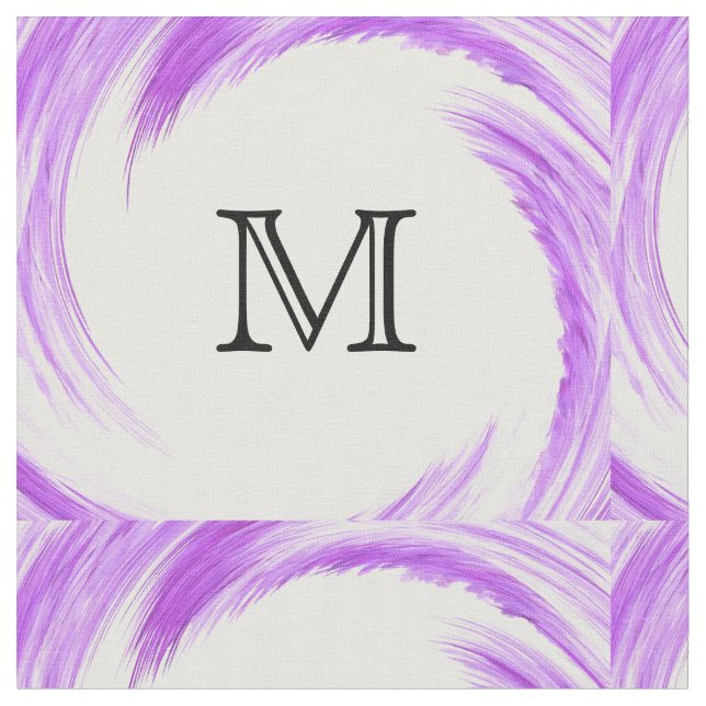 Abstrakt Lila Swirl Monogram Tyg (Närbild)