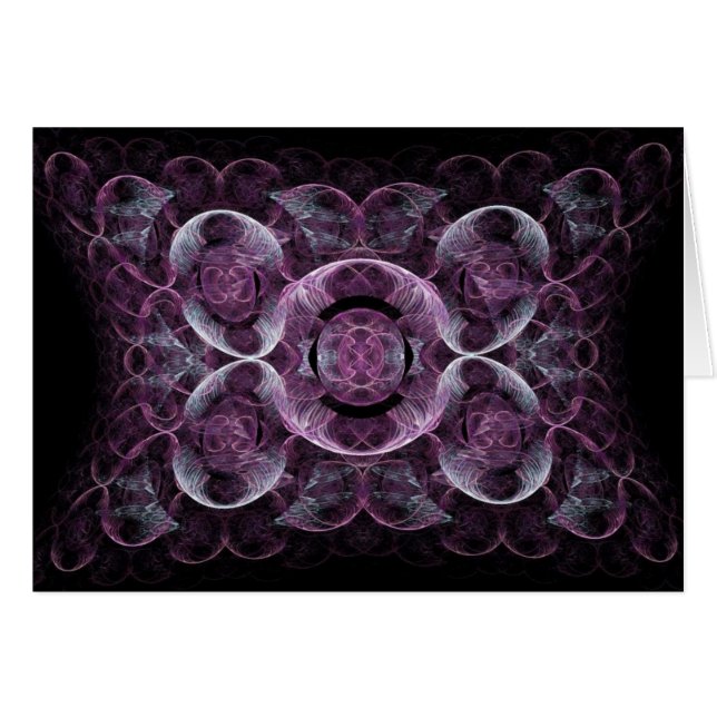 Abstrakt Lila Swirls Fractal Art-designgåvor Hälsningskort (Framsidan Horizontal)