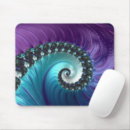 Abstrakt Lila Turkos Gradient Spiral Fractal Musmatta