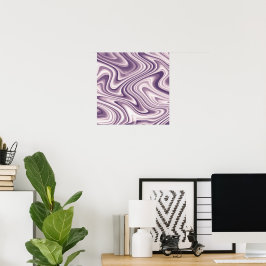 Abstrakt lila vätskekula poster