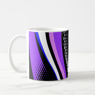 Abstrakt Lila, vit och svart kurva Kaffemugg