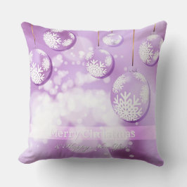 Abstrakt Lilac jul Bollar Dekorativ kudde