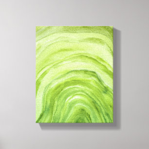 Abstrakt Lime Green Agate II Vattenfärgsbild Canvastryck