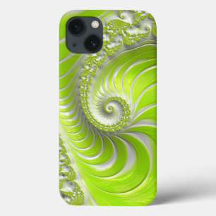 Abstrakt Lime Green Spiral Fractal