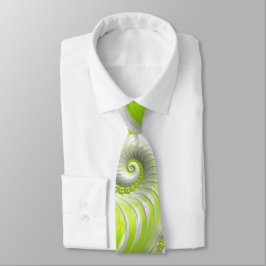 Abstrakt Lime Green Spiral Fractal Slips