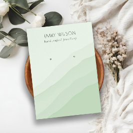 Abstrakt Lime Green Vågar Stud Earring Visning Visitkort