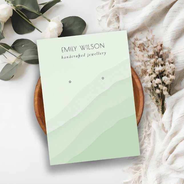 Abstrakt Lime Green Vågar Stud Earring Visning Visitkort (Skapare uppladdad)
