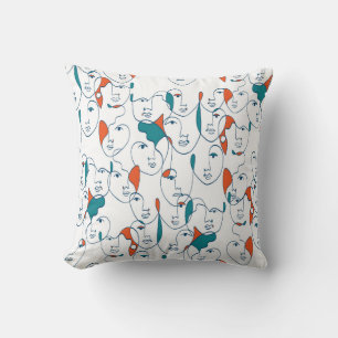 Abstrakt Line Ansikte Kudde