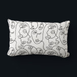 Abstrakt Line Art, Abstrakt Ansikte Teckning Lumbarkudde<br><div class="desc">Geometrisk abstrakt minimal modern pastel</div>