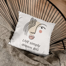 Abstrakt Line Art Ansikte Live Dream Big Quote