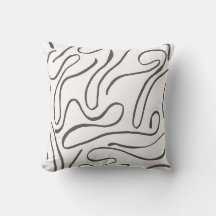 Abstrakt Line Art Dekorativ kudde