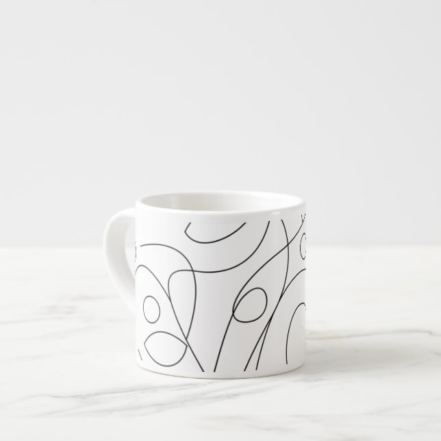 Abstrakt Line Art Espresso Mugg Espressomugg (Framsida vänster)