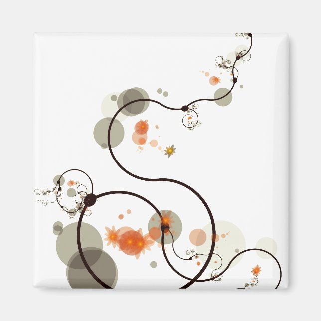 Abstrakt Line Art Magnet (Framsidan)