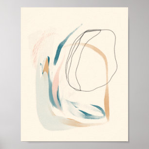 Abstrakt Line Art on White Poster