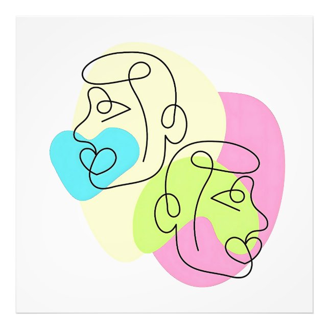 Abstrakt Line Colorful Twin Ansikte Fototryck (Framsidan)