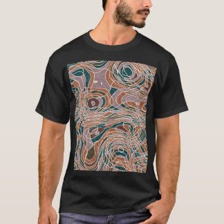 Abstrakt Line Geo Topografiska Mönster T Shirt