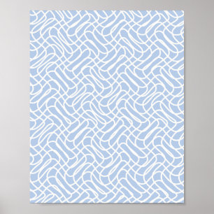 Abstrakt Line Mönster Baby blue Poster