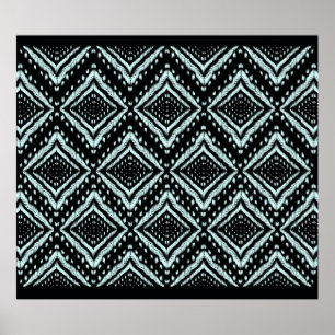 Abstrakt Line, vacker, Ikat sömlös mönster, B Poster