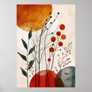 Abstrakt Linje Konst Affisch Boho Minimalistisk Mo