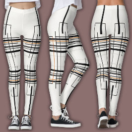 Abstrakt linjemönster | Urban Grid Leggings