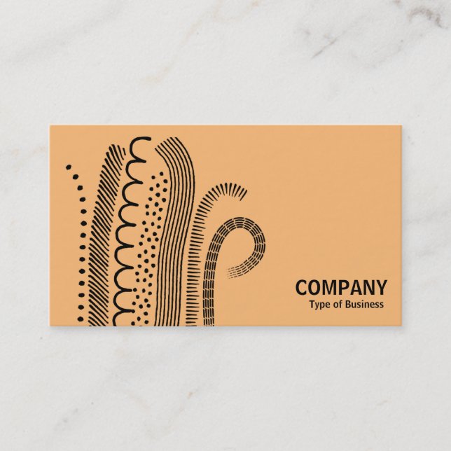 Abstrakt Linjer 01- Svart på ljus-Orange Visitkort (Framsida)