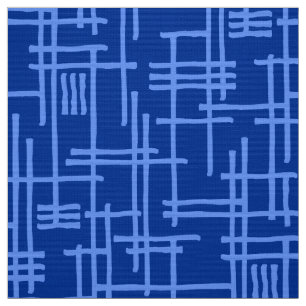 Abstrakt Linjer 120923 - Baby blue på marinblått Tyg