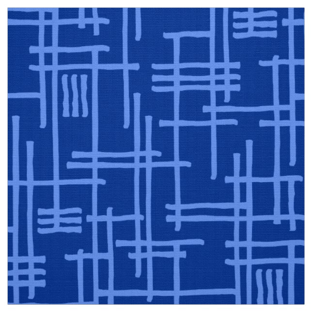 Abstrakt Linjer 120923 - Baby blue på marinblått Tyg (Provkarta)