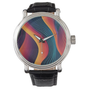 Abstrakt linjer art mönster armbandsur