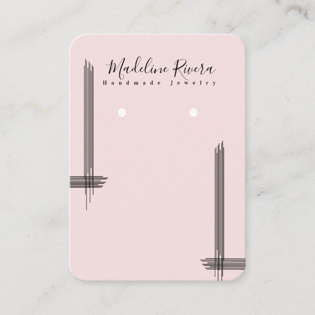 Abstrakt Linjer Artisan Earring Visning Cards (Framsida)