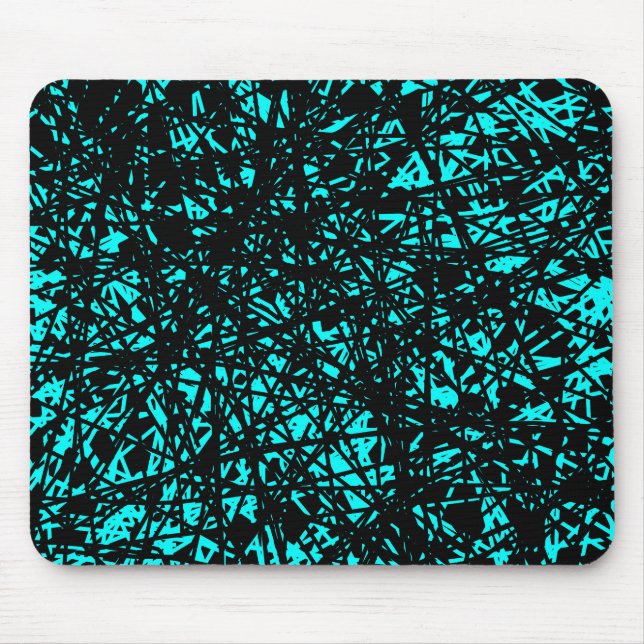 Abstrakt Linjer - cyan Musmatta (Framsidan)