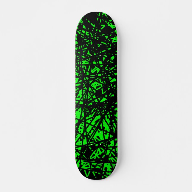 ABSTRAKT LINJER - GRÖNT SKATEBOARD BRÄDA 20,5 CM (Framsida)